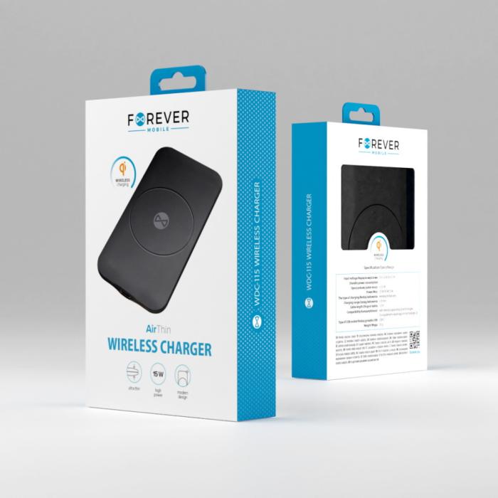 Forever - Forever Trådlös Laddare 15W - Svart