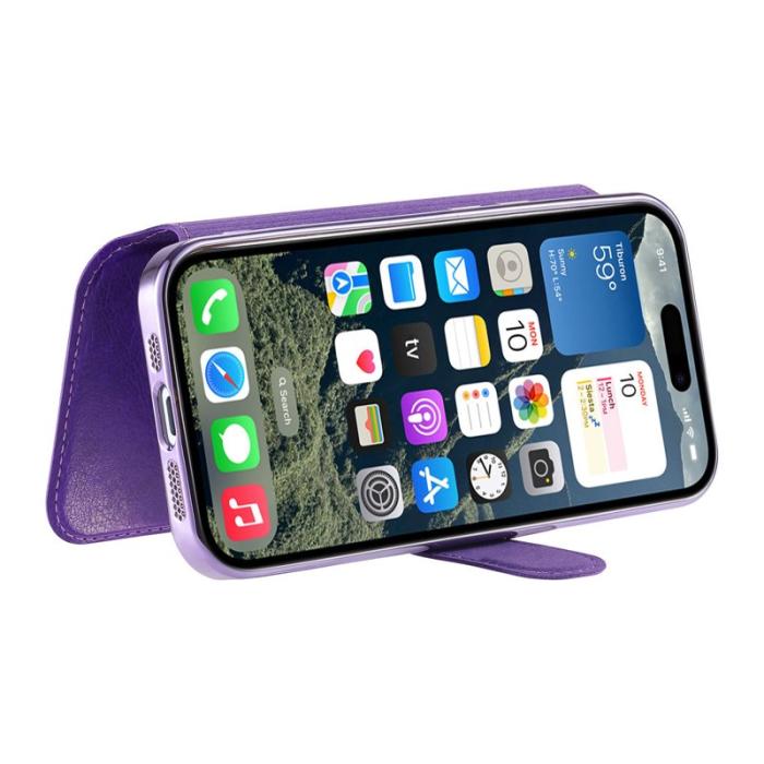 CASENEO - CASENEO iPhone 16 Pro Fodral TPU Inner Shell - KonstLäder - Lila