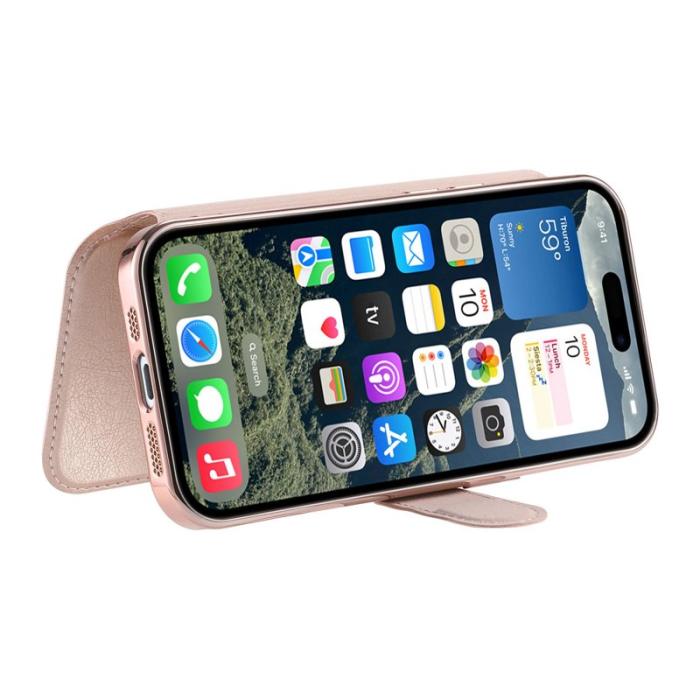 CASENEO - CASENEO iPhone 16 Pro Fodral TPU Inner Shell - KonstLäder - Roséguld