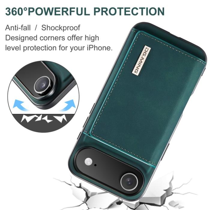 DG.MING - DG.MING iPhone Air Konstläder Plånboksfodral Kickstand Grön