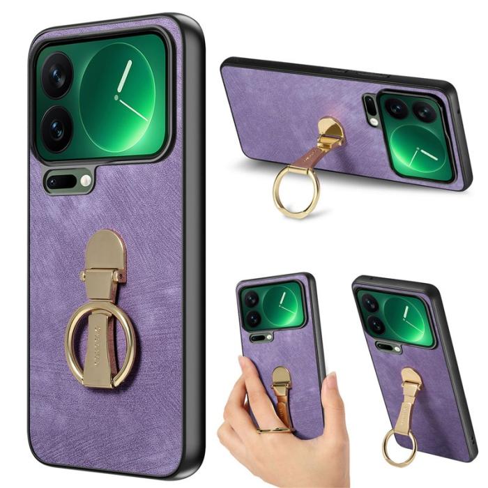 CASENEO - CASENEO Xiaomi 17 Pro Fodral - Fällbart Kickstand Retro Konstläder - Lila