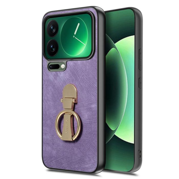CASENEO - CASENEO Xiaomi 17 Pro Fodral - Fällbart Kickstand Retro Konstläder - Lila