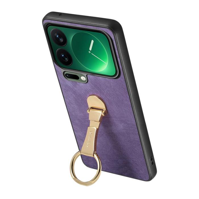 CASENEO - CASENEO Xiaomi 17 Pro Fodral - Fällbart Kickstand Retro Konstläder - Lila