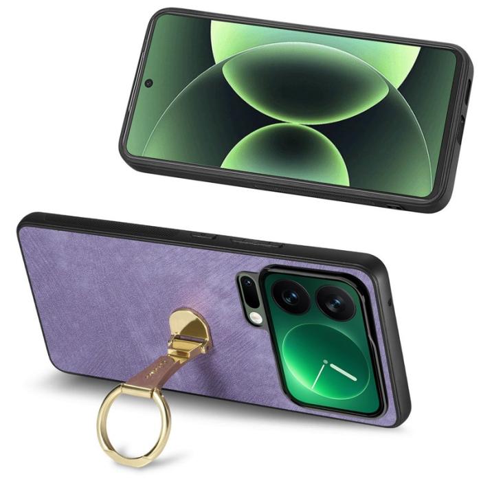 CASENEO - CASENEO Xiaomi 17 Pro Fodral - Fällbart Kickstand Retro Konstläder - Lila
