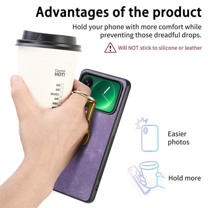 CASENEO - CASENEO Xiaomi 17 Pro Fodral - Fällbart Kickstand Retro Konstläder - Lila