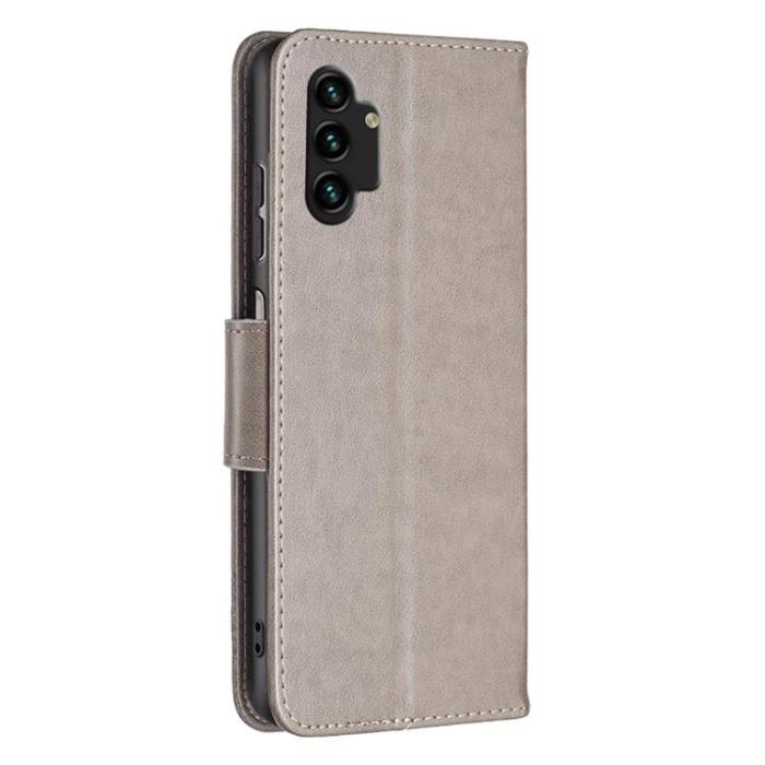 A-One Brand - Butterfly Imprinted Plånboksfodral Galaxy A13 4G - Grå