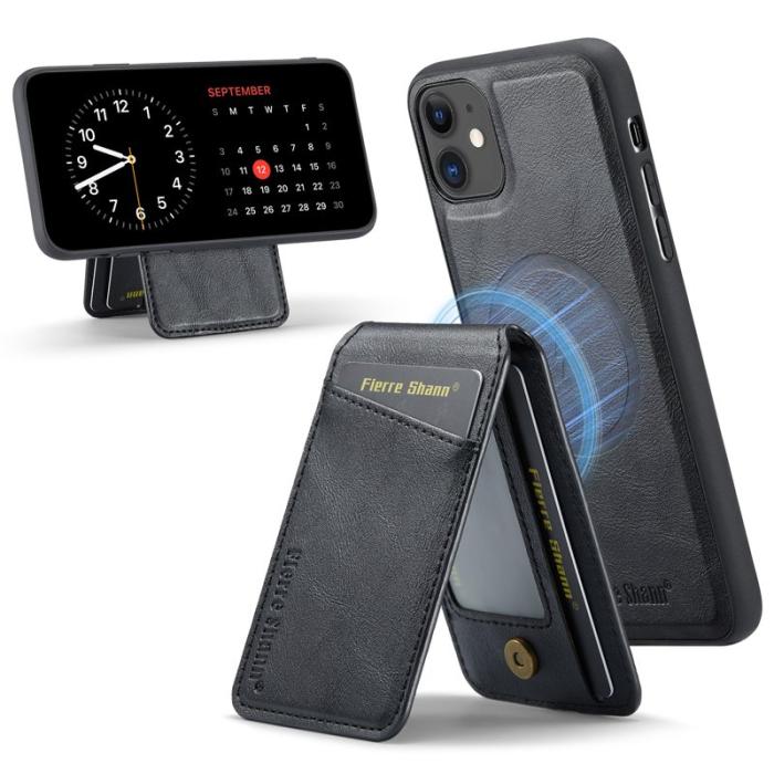 FIERRE SHANN - FIERRE SHANN 025 Fodral för iPhone 11 KonstLäder - Svart