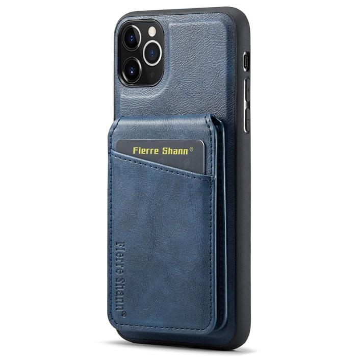 FIERRE SHANN - FIERRE SHANN 025 Fodral för iPhone 11 Pro Max KonstLäder - Blå