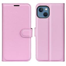 OEM - Litchi Flip iPhone 14 Plus Plånboksfodral - LjusRosa