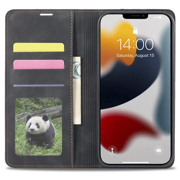 FORWENW - FORWENW iPhone 15 Plånboksfodral i Konstläder - Svart