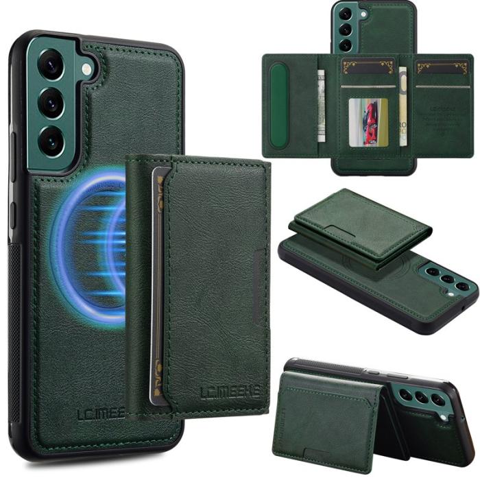 LC.imeeke - LC.IMEEKE L5 för Samsung Galaxy S22 5G Fodral KonstLäder - Grön