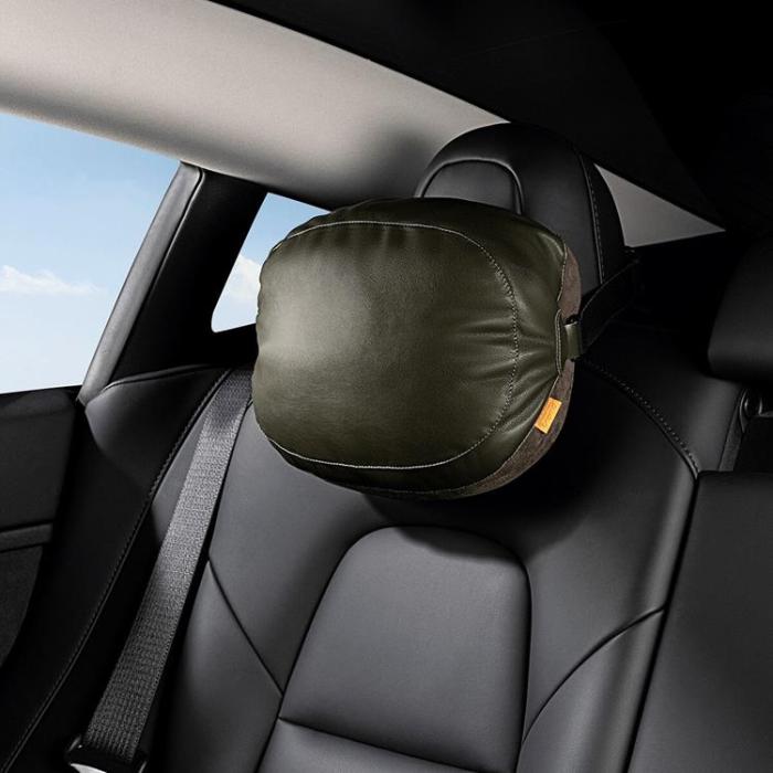 BASEUS - Baseus Bilnackstödskudde med 2 Material ComfortRide Series - Mörkgrön