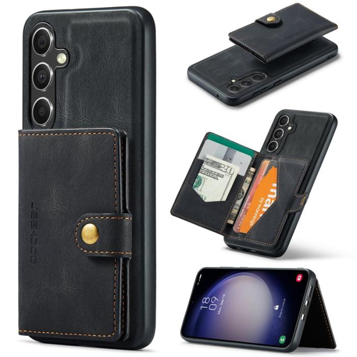 JEEHOOD - JEEHOOD Samsung Galaxy S23 FE Fodral Retro KonstLäder - Svart
