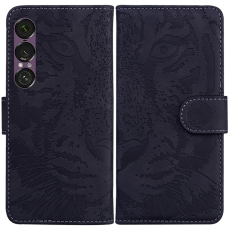 OEM - Sony Xperia 1 VII Plånboksfodral Tiger Print - Svart