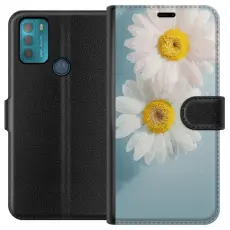 Gustaf - Pl&aring;nboksfodral till Motorola Moto G50 med Sommarblommor
