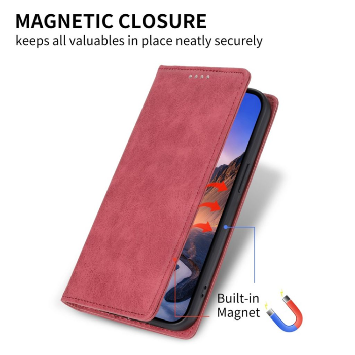 OEM - Galaxy S25 Plus Plånboksfodral RFID Blocking - Röd