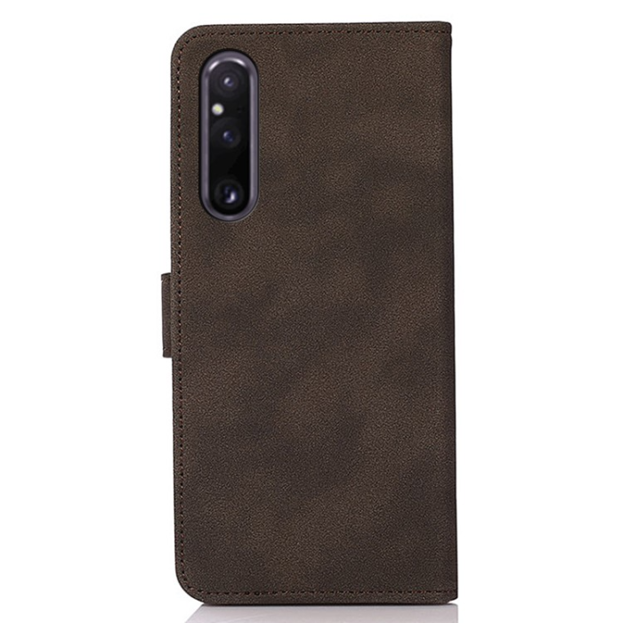 KHAZNEH - KHAZNEH Sony Xperia 1 V Plånboksfodral Textured Flip - Brun