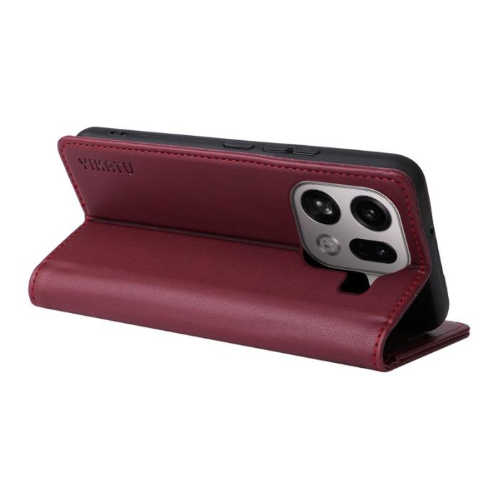 YIKATU - YIKATU Oppo Find X9 Pro 5G Fodral PU Läder - Vinröd