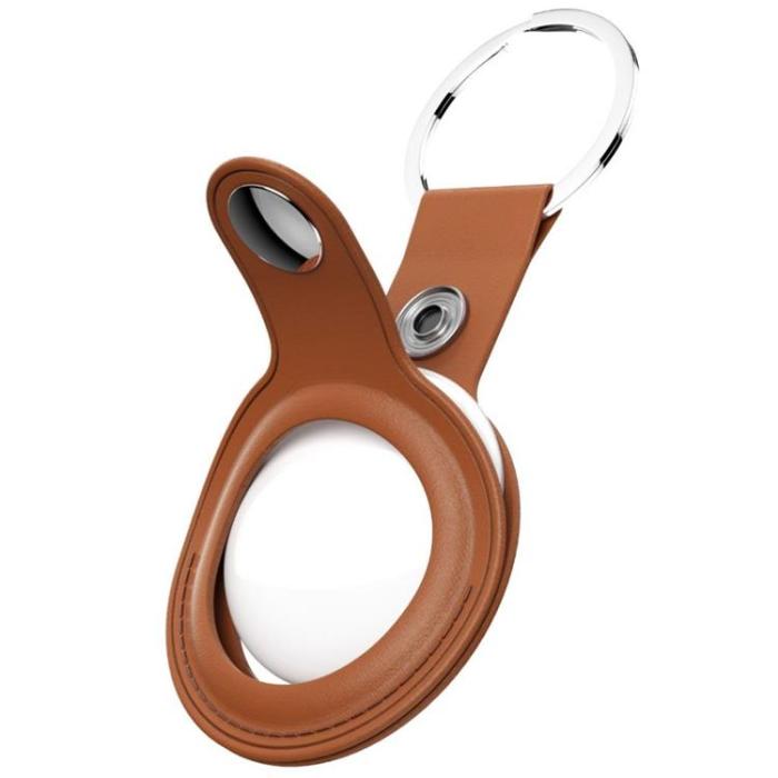 KeyBudz - Keybudz 2-pack Nyckelring i Läder För AirTag - Tan