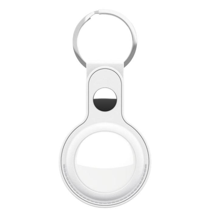 KeyBudz - Keybudz Nyckelring i Läder För AirTag - Vit