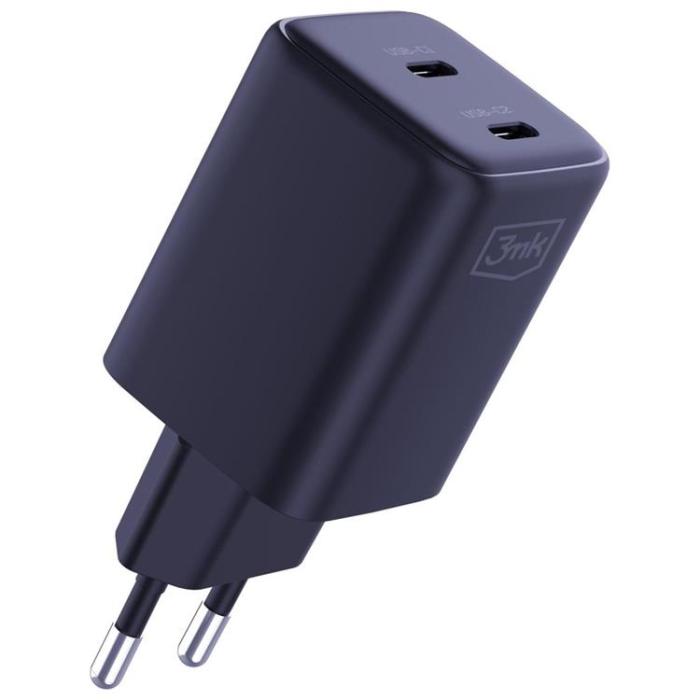 3MK - 3MK Snabbladdare 45W 2xUSB-C QC4+ PPS 2C Super Fast - Svart