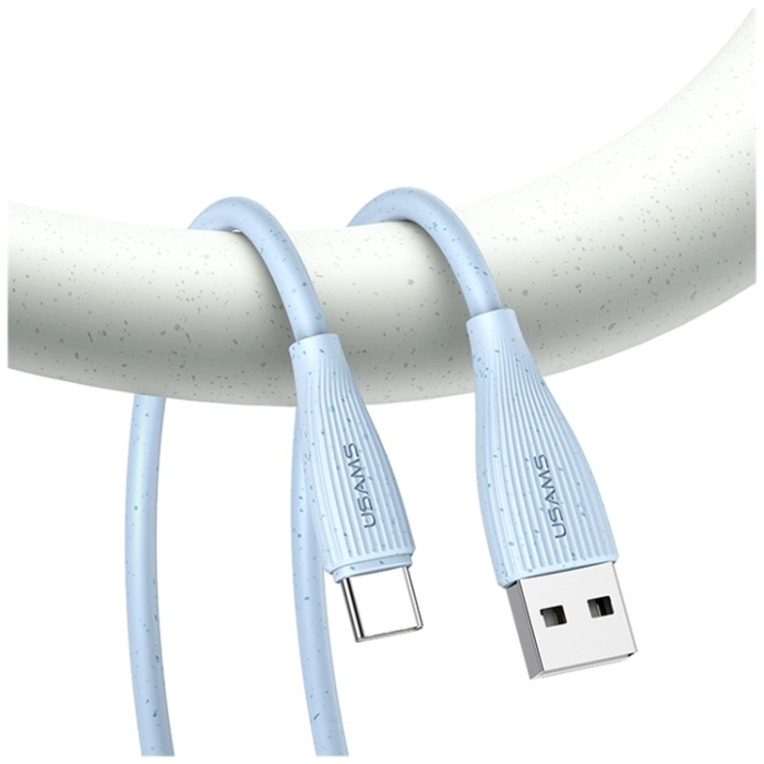 USAMS - Usams USB-A till USB-C Kabel 1m Green Series - Blå