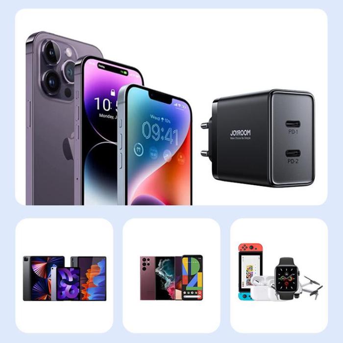 Joyroom - Joyroom Snabbladdare JR-TCF09 2x USB-C 40W - Svart