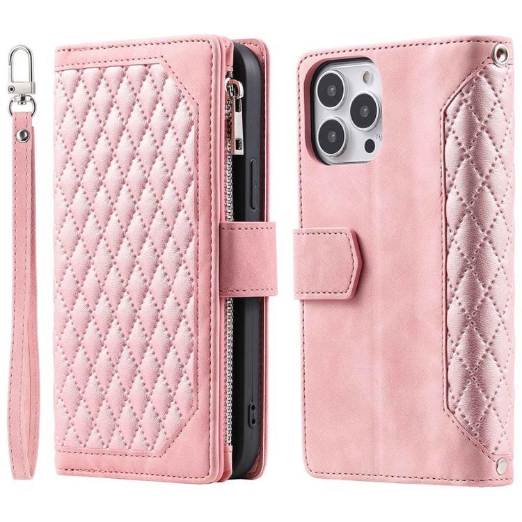 iPhone 14 Pro Max Plånboksfodral Rhombus - Rosa | 2353 | AlltMobil