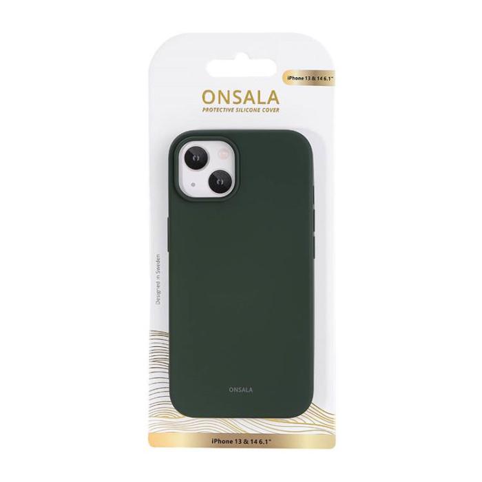 Onsala - ONSALA iPhone 14 Plus Skal Silikon Chalk - Olivgrön