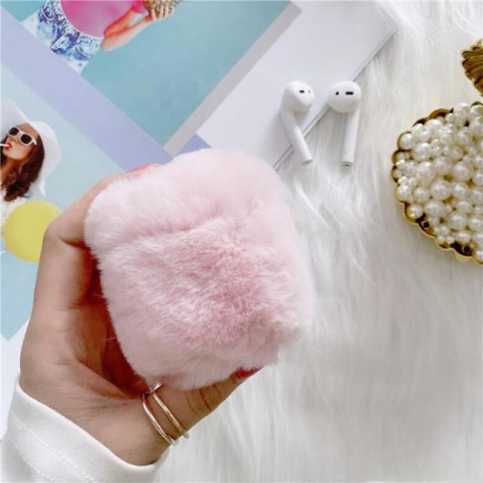UTGATT5 - Fluffigt skal till Apple Airpods 1/2 - Rosa