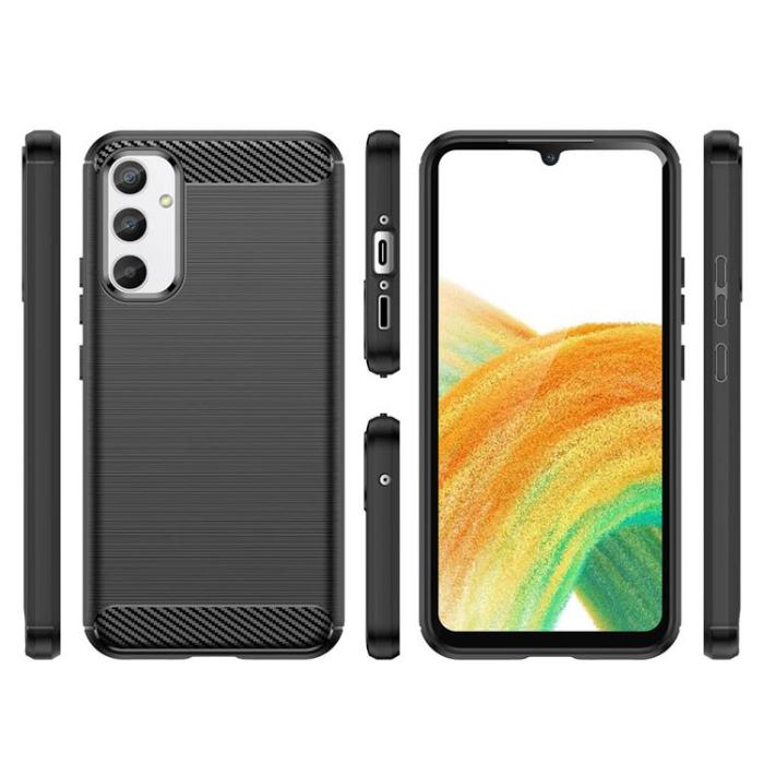 OEM - Galaxy A04e Skal Silicone Carbon - Svart