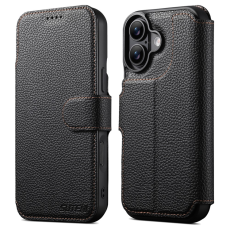 SUTENI - SUTENI iPhone 17 Plånboksfodral MagSafe Detachable Litchi