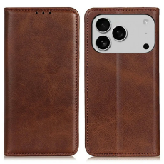 A-One Brand - iPhone 17 Pro Max Plånboksfodral Äkta läder - Coffee