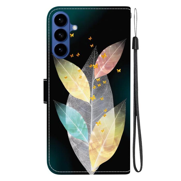 OEM - Samsung Galaxy S26 / S26 Pro Plånboksfodral Mönstertryckt Konstläder Färgade Löv