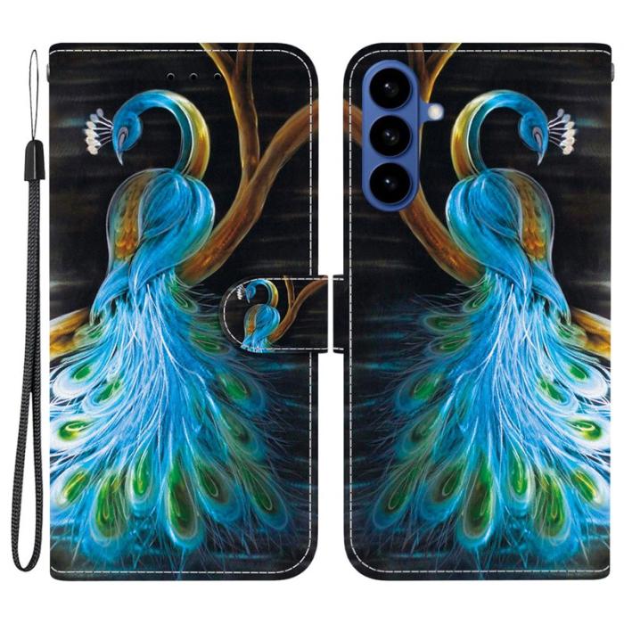 OEM - Samsung Galaxy S26/S26 Pro Plånboksfodral Mönstertryckt Konstläder - Påfågel