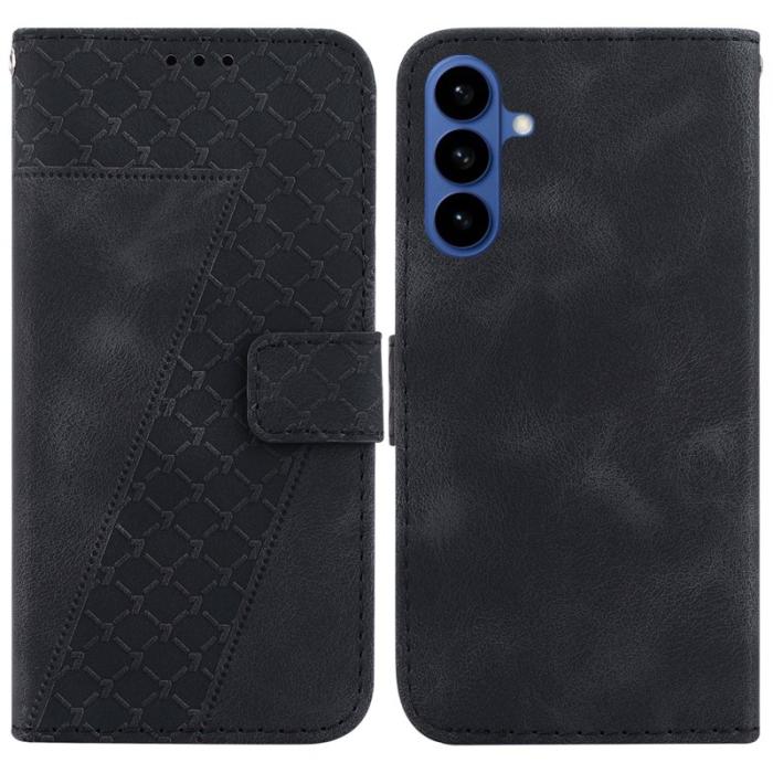 OEM - Samsung Galaxy S26 / S26 Pro Ställskal 7-formad Mönster KonstLäder - Svart