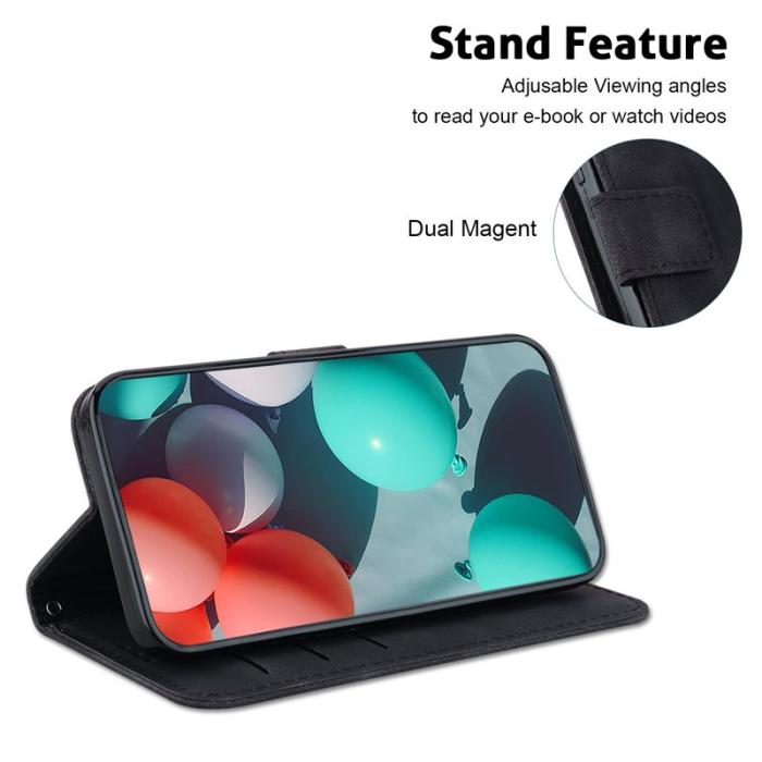 OEM - Samsung Galaxy S26 / S26 Pro Ställskal 7-formad Mönster KonstLäder - Svart