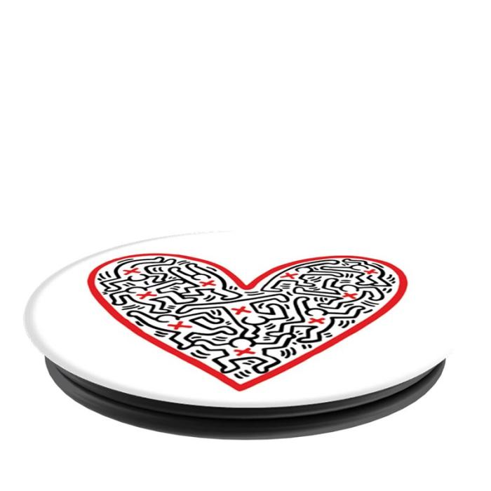 UTGATT4 - POPSOCKETS Figures In A Heart Grip med Ställfunktion Premium Keith Haring