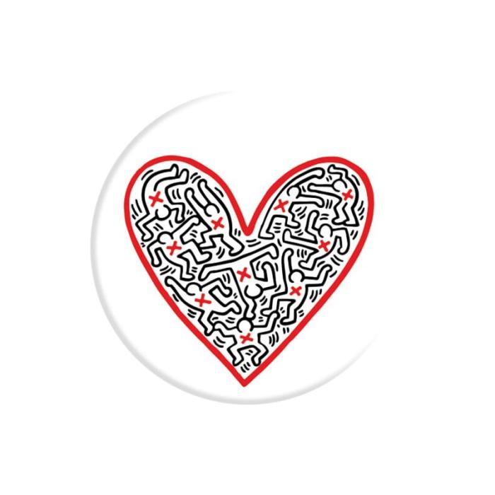 UTGATT4 - POPSOCKETS Figures In A Heart Grip med Ställfunktion Premium Keith Haring