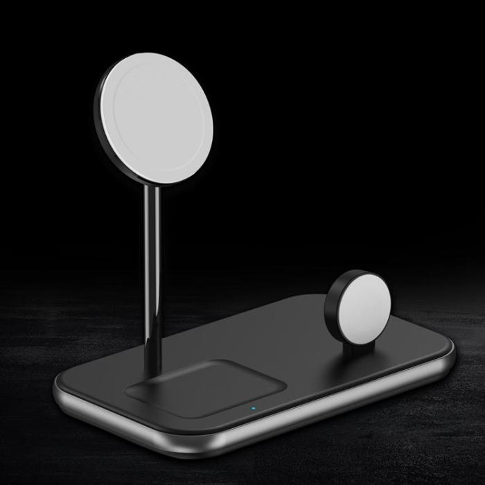 Choetech - Choetech 3-in-1 Trådlös Laddare Induktionsladdare För iPhone - Grå