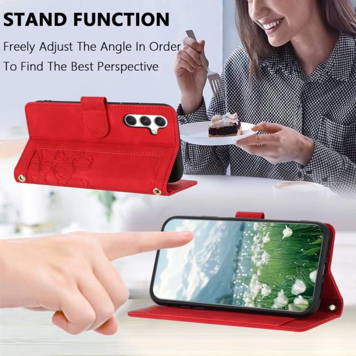 OEM - Tulip Samsung Galaxy S26 Plus Fodral KonstLäder - Röd