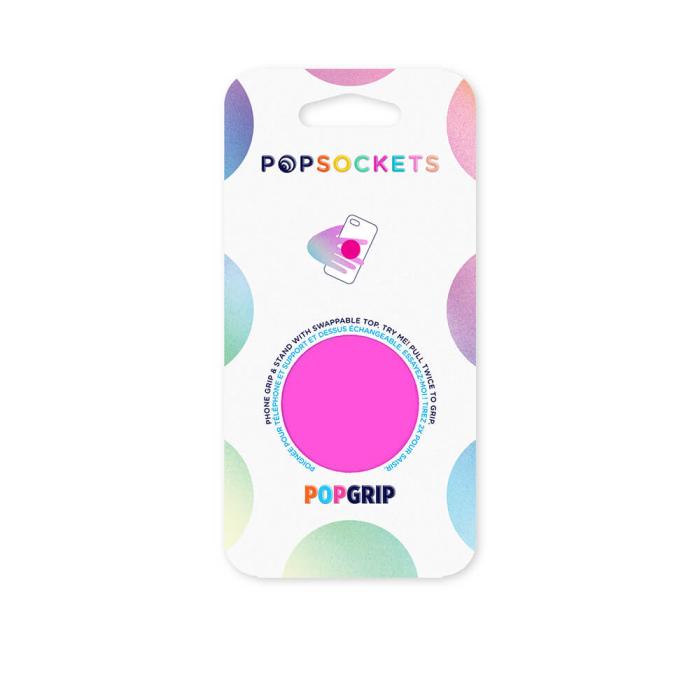 PopSockets - POPSOCKETS Neon Day Glo Pink Avtagbart Grip med Ställfunktion