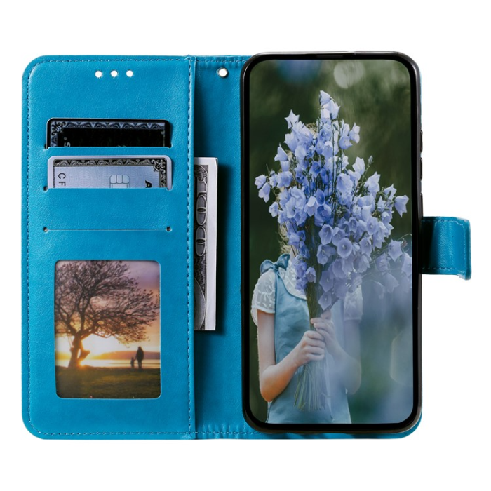 A-One Brand - Google Pixel 7A Plånboksfodral Imprinted Mandala Flower - Blå