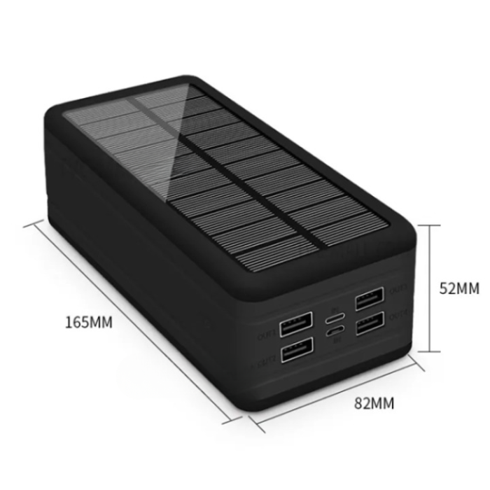 A-One Brand - Solar Powerbank 50000mAH med Camping Light - Svart