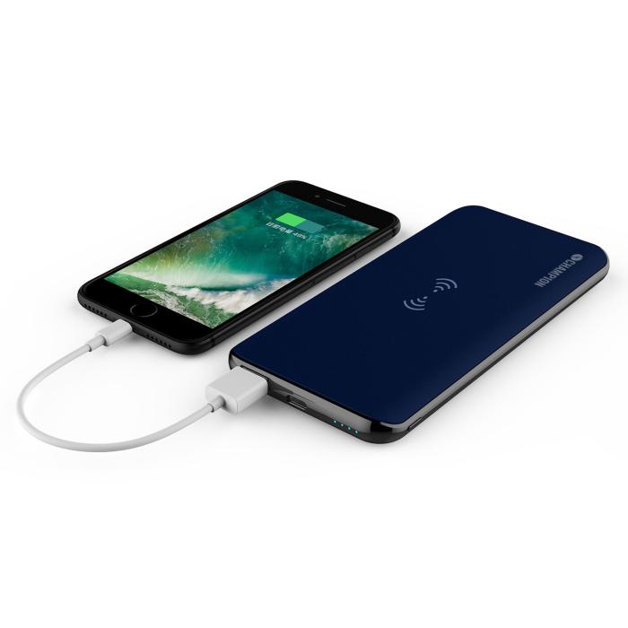 UTGATT5 - PowerBank QI 8000 mAh Blå