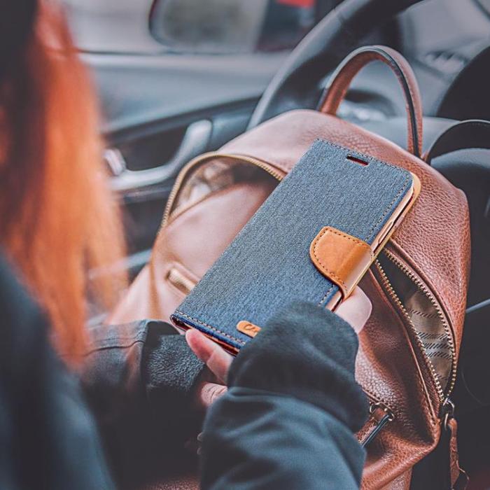OEM - CANVAS Plånboksfodral För Galaxy A54 5G - Marinblå