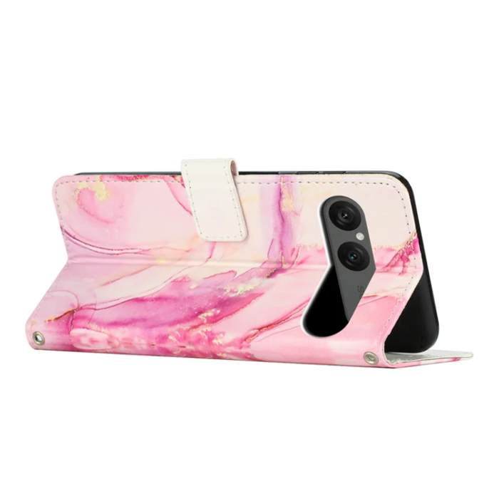 A-One Brand - Sony Xperia 10 VII Plånboksfodral Marble Pattern - Roséguld