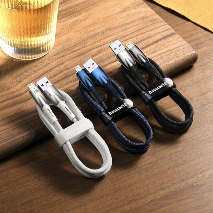 BASEUS - Baseus USB-A till Lightning kabel 2.4 A 2m - Svart