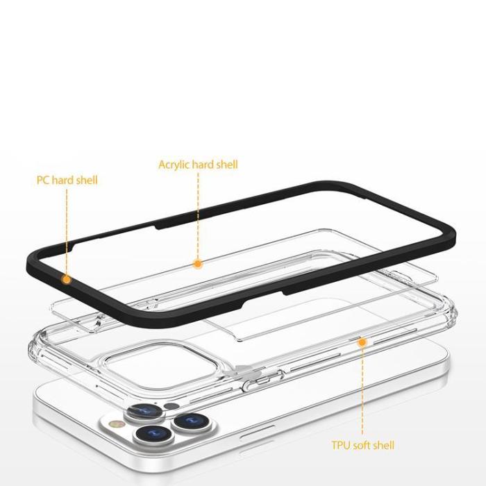 OEM - iPhone 14 Mobilskal Clear 3in1 - Svart
