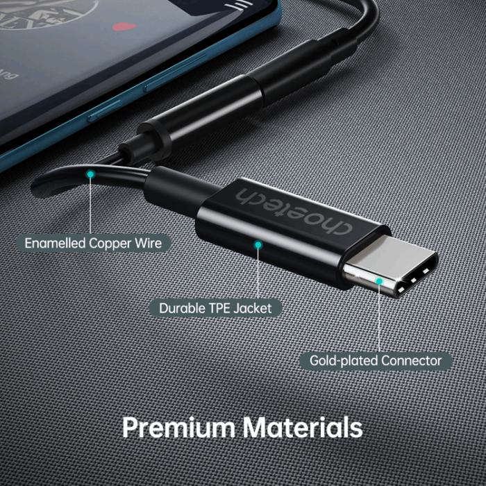 Choetech - Choetech USB-C till Ljudadapter DC 3.5 mm - Svart